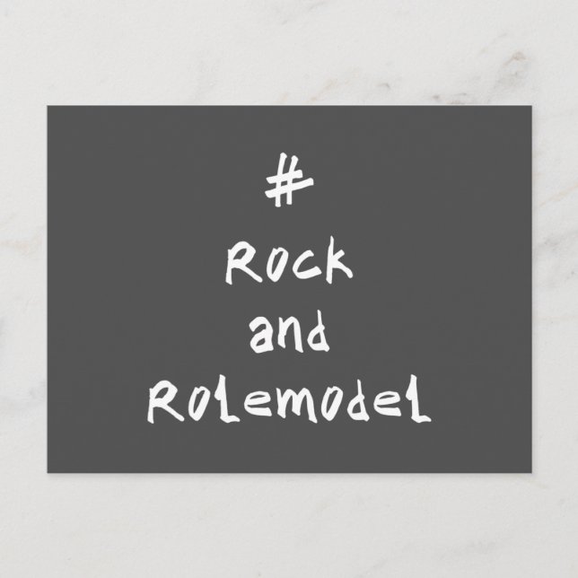 Cartão Postal #RockandRolemodel - Branco. (Frente)