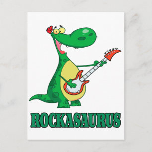 Cartão Postal rockasaurus rock n roll dino dinossauro.ai