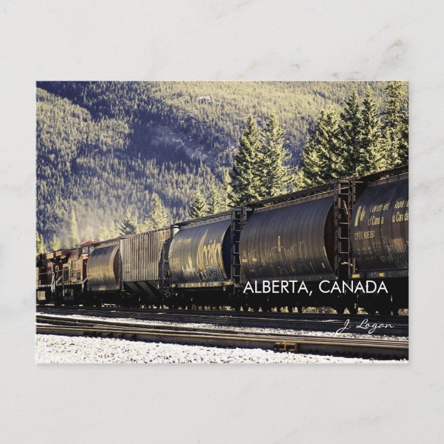 Cartão Postal Rockies & Trains, Alberta Canada (foto de arte) (Frente)