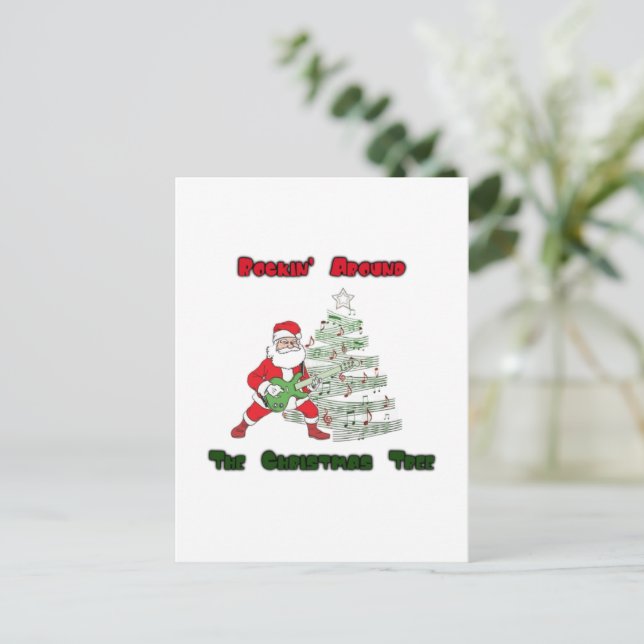 Cartão Postal Rockin 'Around The Christmas Thank You Postcard (Em pé/Frente)