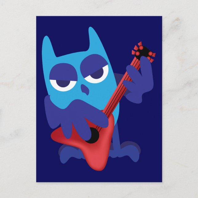 Cartão Postal Rockin' Blue Owl (Frente)