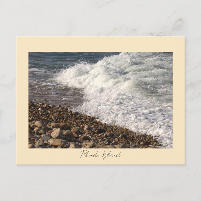 Cartão Postal Rocks Waves Rhode Island Postcard (Frente)