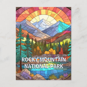 Cartão Postal Rocky Mountain National Park Faux StainGlass