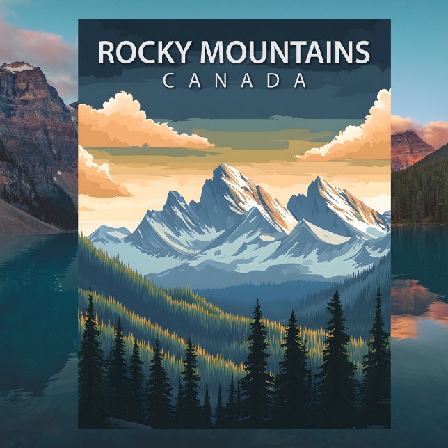Cartão Postal Rocky Mountains Canada Travel Alberta & BC Peak (Rocky Mountains Canada Travel Alberta & BC Peak Postcard
)