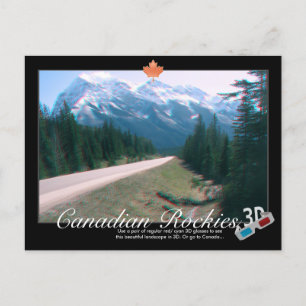 Cartão Postal Rocky Mounts Canada 3D Anaglyph Postcard