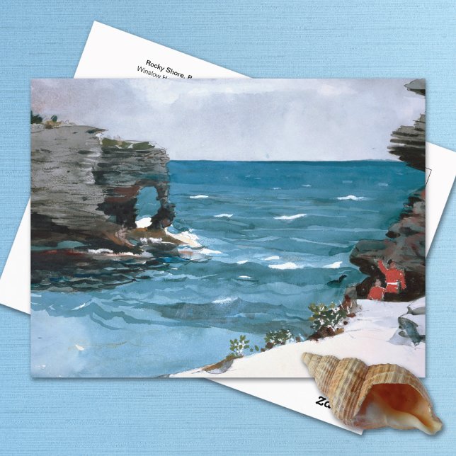 Cartão Postal Rocky Shore Bermuda Winslow Homer (Criador carregado)