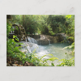 Cartão Postal Roda d'água no rio Forest, KhYoung Si Falls, Laos
