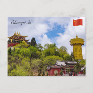 Cartão Postal Roda de oração tibetana gigante em Shangri-la - 