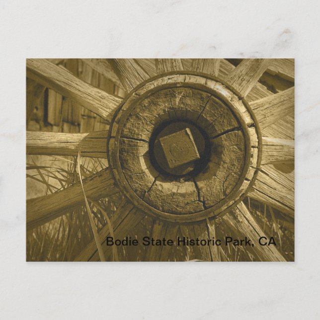 Cartão Postal Roda do Vagão de Bodie 3 (Frente)