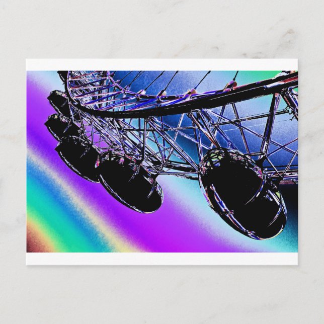 Cartão Postal Roda Ferris de Olho de Londres (Frente)