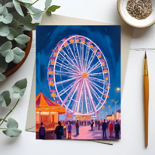 Cartão Postal Roda Gigante Aquarela do Carnaval da Praia