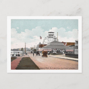 Cartão Postal Roda Gigante, Asbury Park, NJ 1908 Vintage