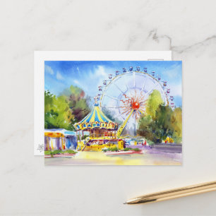 Cartão Postal Roda-gigante de Odesa Aquarela