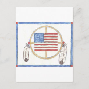 Cartão Postal Roda Nativa Americana de Medicina