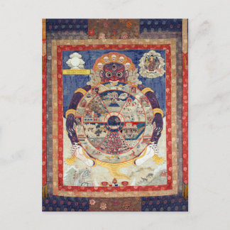 Cartão Postal Roda Tibetana do Ciclo de Vida de Samsara