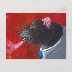 Cartão Postal Rodney the Rat - traje comercial fumando arte únic