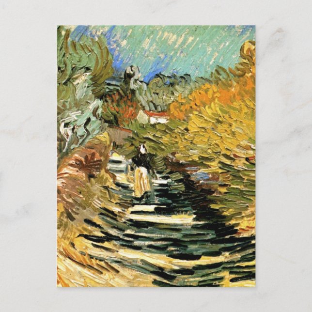 Cartão Postal Rodovia em Rua Remy com Figura de Vincent van Gogh (Frente)