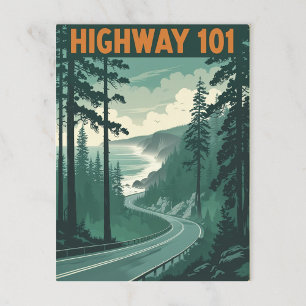 Cartão Postal Rodovia Retro 101 Costa da Califórnia
