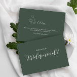 Cartão Postal ROE Dusky Green & White Simple Bridesmaid<br><div class="desc">Feita para você!</div>