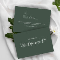 ROE Dusky Green & White Simple Bridesmaid