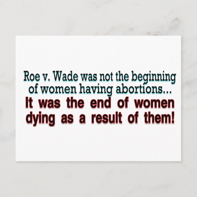 Cartão Postal roe v. wade (Frente)