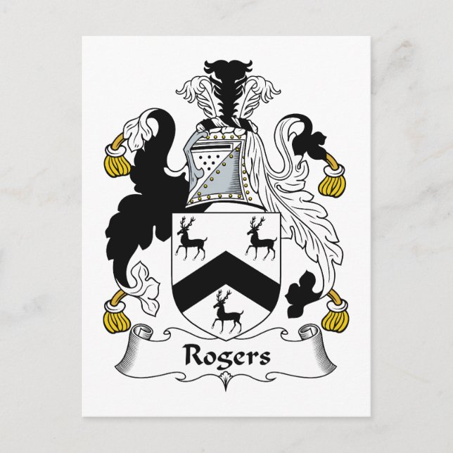 Cartão Postal Rogers Family Crest (Frente)