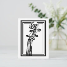 Rolagem de violino preto e branco com contornos pr