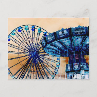 Cartão Postal Rolamentos de roda invertida amarelo azul escura p