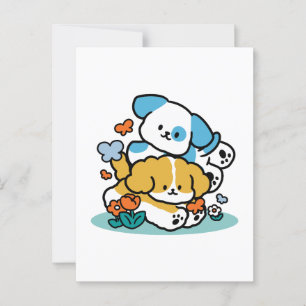 Cartão Postal Rolando Para Maio Como Pups Felizes - Cachorro Pri