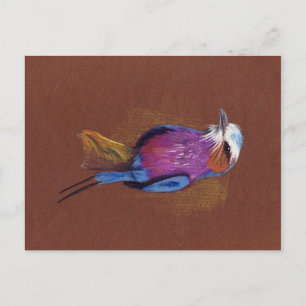 Cartão Postal Rolar de peito lilás desenho a lápis cartão-postal