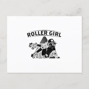 Cartão Postal Roller Derby Girl   Ideias De Presente De Patinado