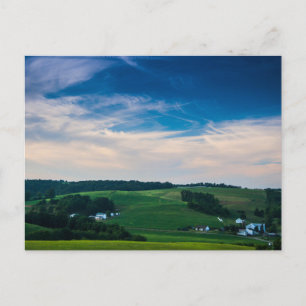 Cartão Postal Rolling Country com Fazendas em Summer, Ohio
