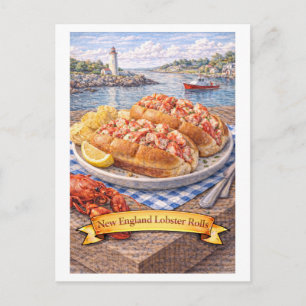 Cartão Postal Rolos de Lagosta de New England (Série de Comida A