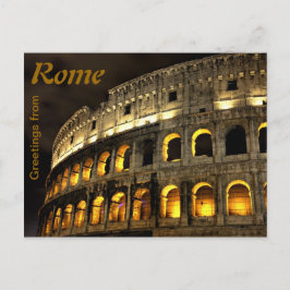 Cartão Postal Roma - Coliseu à noite