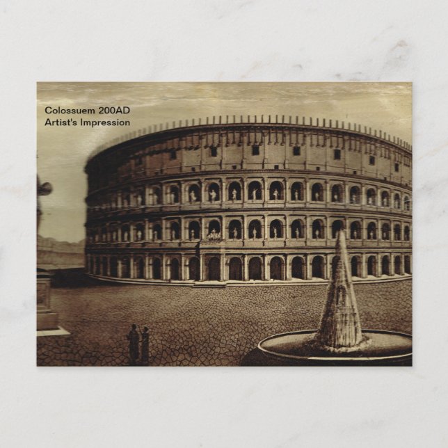 Cartão Postal Roma,Colosseum 200AD (Frente)