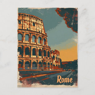 Cartão Postal Roma Colosseum Vintage