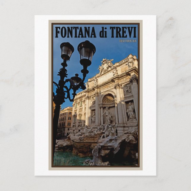 Cartão Postal Roma - Fonte Trevi (Frente)