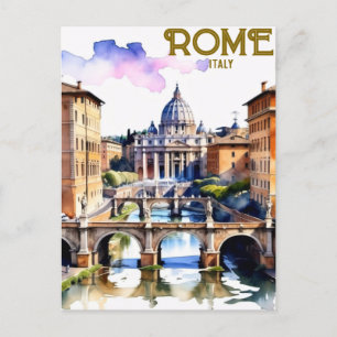 Cartão Postal Roma Imprimível Itália Colosseum Viagem Art Vintag