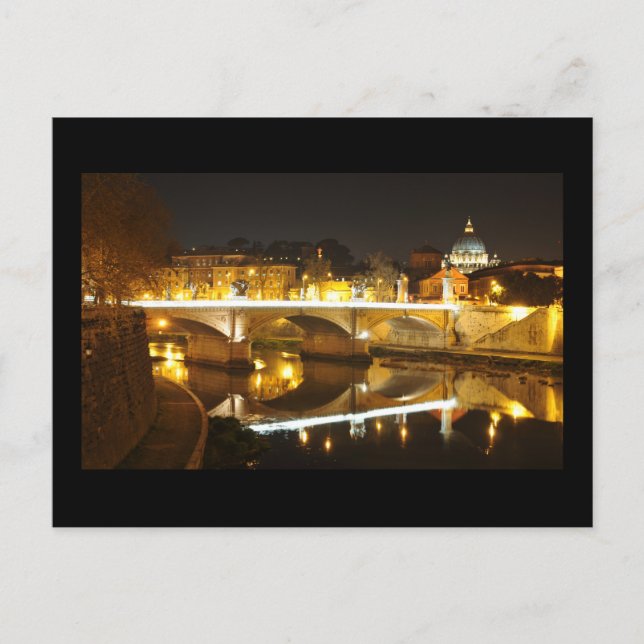Cartão Postal Roma, Itália à noite (Frente)
