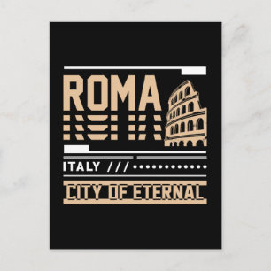 Cartão Postal Roma Itália Coliseu Retro Urbano Viagem Design