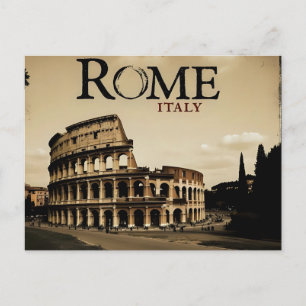 Cartão Postal Roma Itália Coliseu Viagem Arte Vintage