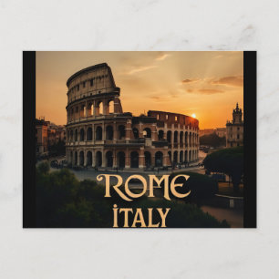 Cartão Postal Roma Itália Coliseu Viagem Arte Vintage