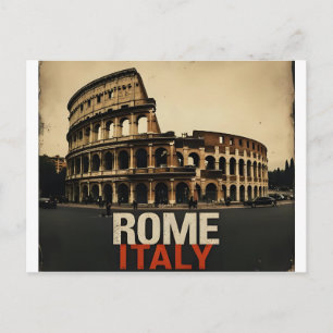 Cartão Postal Roma Itália Colosseum Viagem Art Vintage
