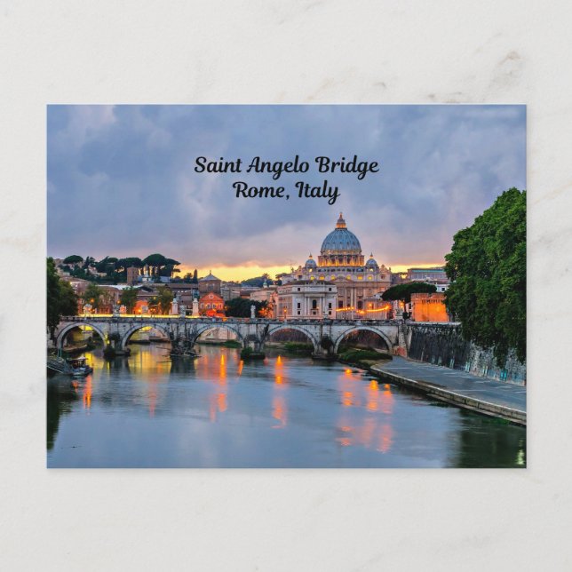 Cartão Postal Roma, Itália - Ponte Santo Angelo, (Frente)