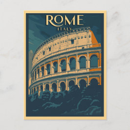 Cartão Postal Roma Itália Vintage Colosseum