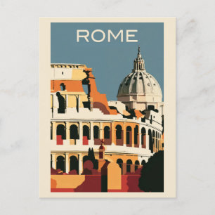 Cartão Postal Roma Itália Vintage Colosseum Vaticano