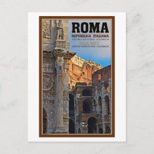 Cartão Postal Roma - o Arco de Constantina e o Coloseu