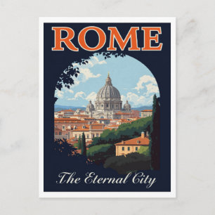Cartão Postal Roma Retro Basílica de São Pedro Cidade Eterna