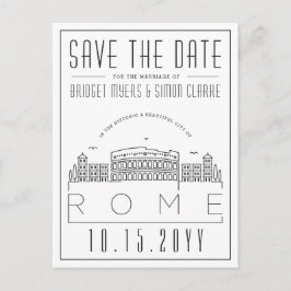 Cartão Postal Roma Wedding | Skyline Estilizado Salvar a Data