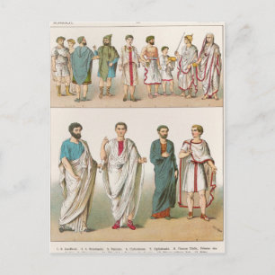 Cartão Postal Roman Dress, do "Trachten der Voelker", 1864